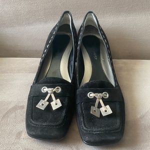 Nine West, back suede heels, size 9 1/2.